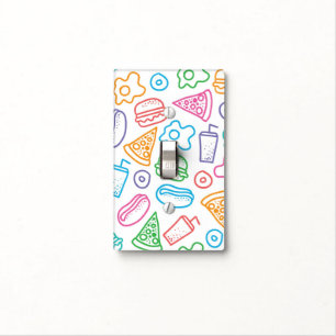 Fast food pattern 2 light switch cover