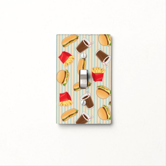 Fast Food Pattern 2 Light Switch Cover (In Situ)