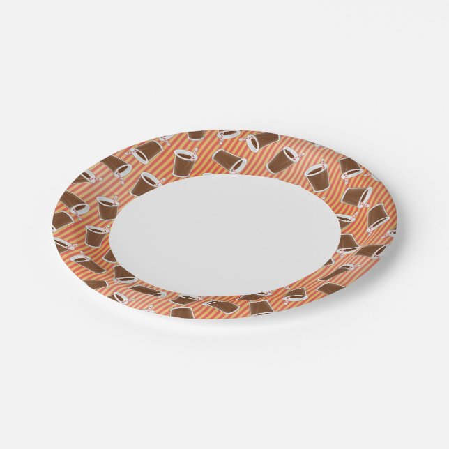 Fast food pattern 2 paper plates (Angled)