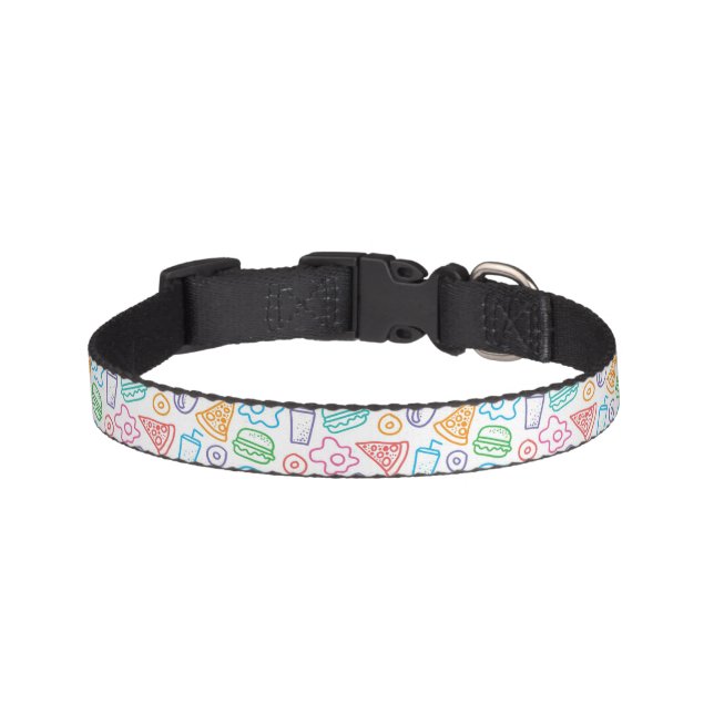 Fast food pattern 2 pet collar (Front)