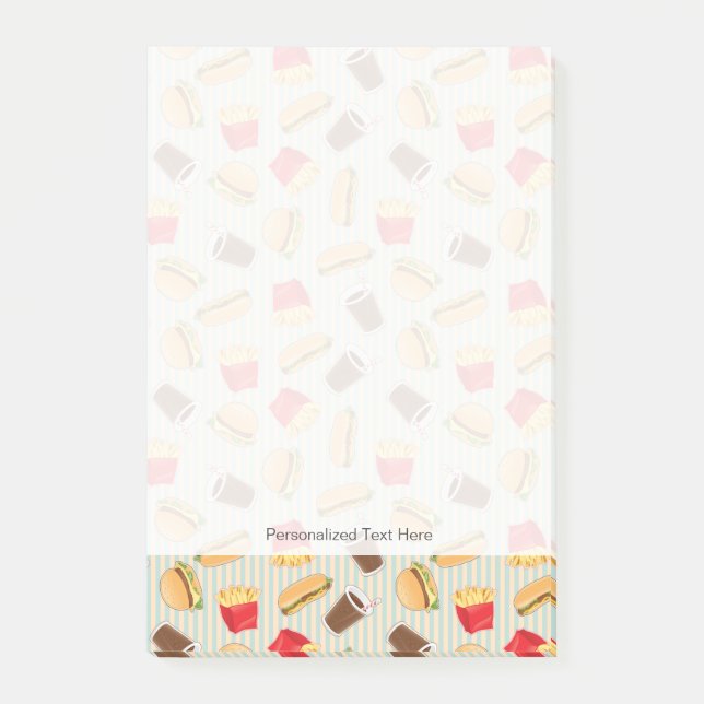 Fast Food Pattern 2 Post-it Notes (Front)