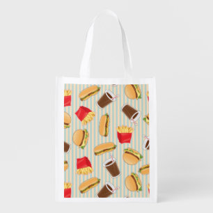 Fast Food Pattern 2 Reusable Grocery Bag