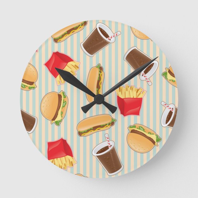 Fast Food Pattern 2 Round Clock (Front)