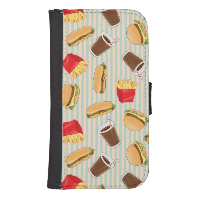 Fast Food Pattern 2 Samsung Galaxy Wallet Case (Front)
