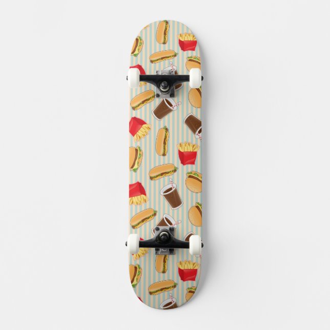 Fast Food Pattern 2 Skateboard Deck (Front)