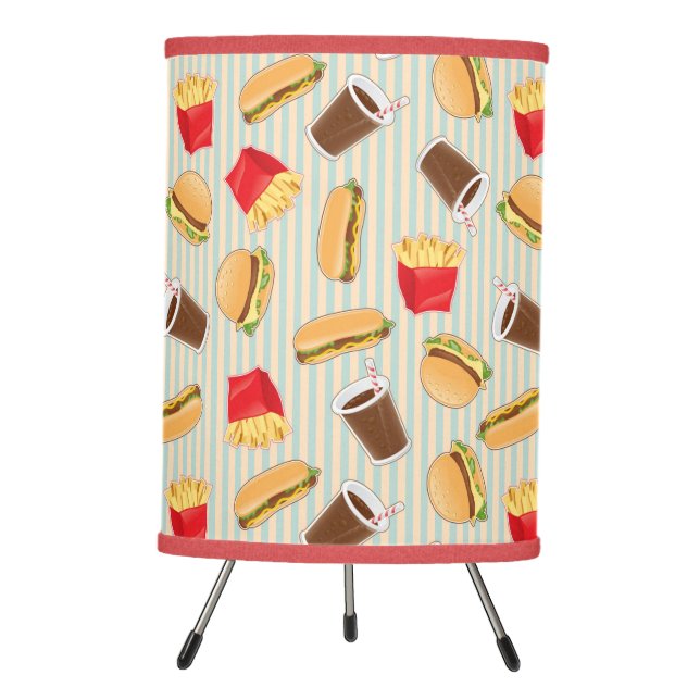 Fast Food Pattern 2 Tripod Lamp (Front)