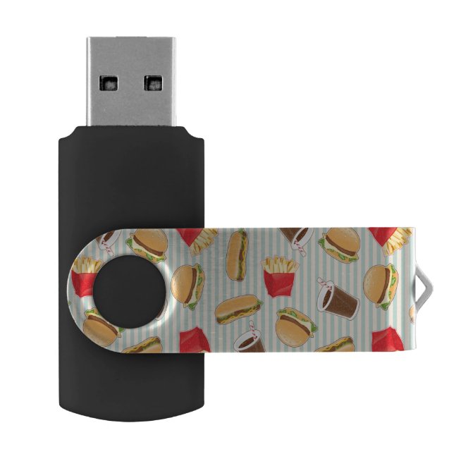 Fast Food Pattern 2 USB Flash Drive (Opened)