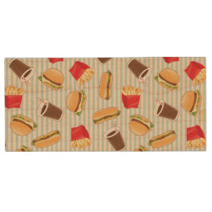 Fast Food Pattern 2 Wood USB Flash Drive