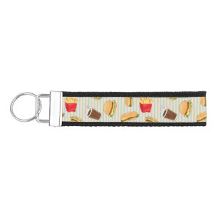 Fast Food Pattern 2 Wrist Keychain