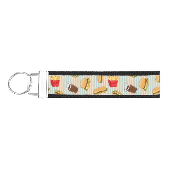 Fast Food Pattern 2 Wrist Keychain (Keys on Left)