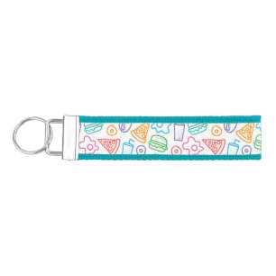 Fast food pattern 2 wrist keychain