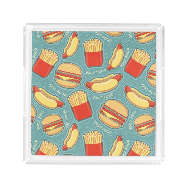 Fast Food Pattern 3 Acrylic Tray (Front)