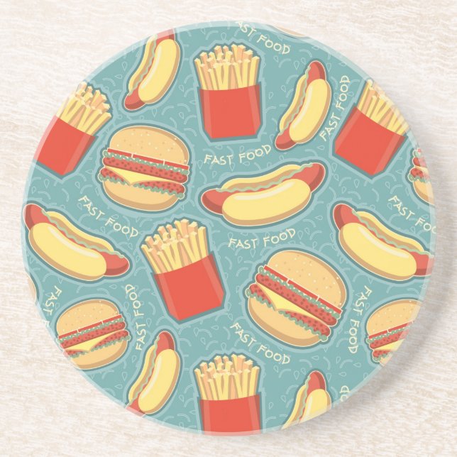 Fast Food Pattern 3 Coaster (Front)