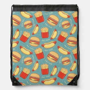 Fast Food Pattern 3 Drawstring Bag