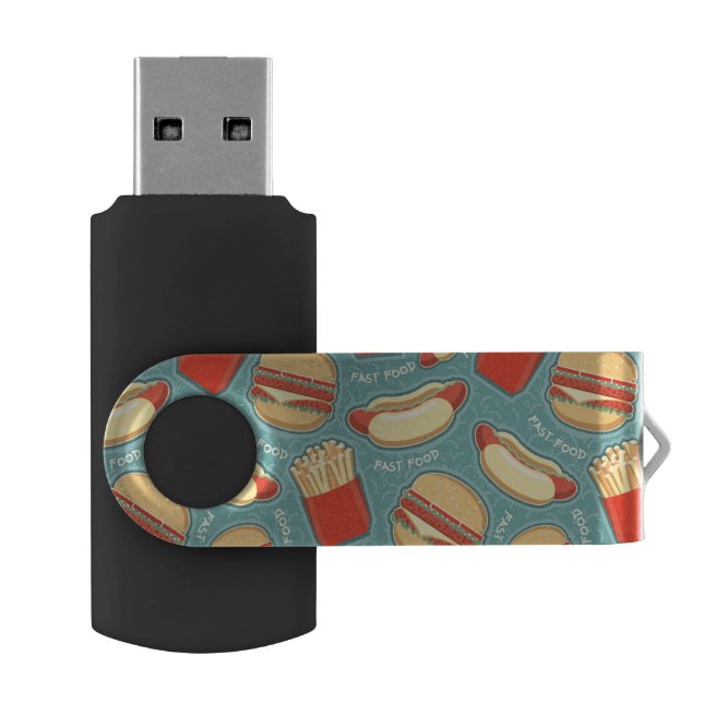 Fast Food Pattern 3 Flash Drive (Opened)