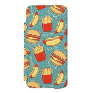 Fast Food Pattern 3 iPhone SE/5/5s Wallet Case