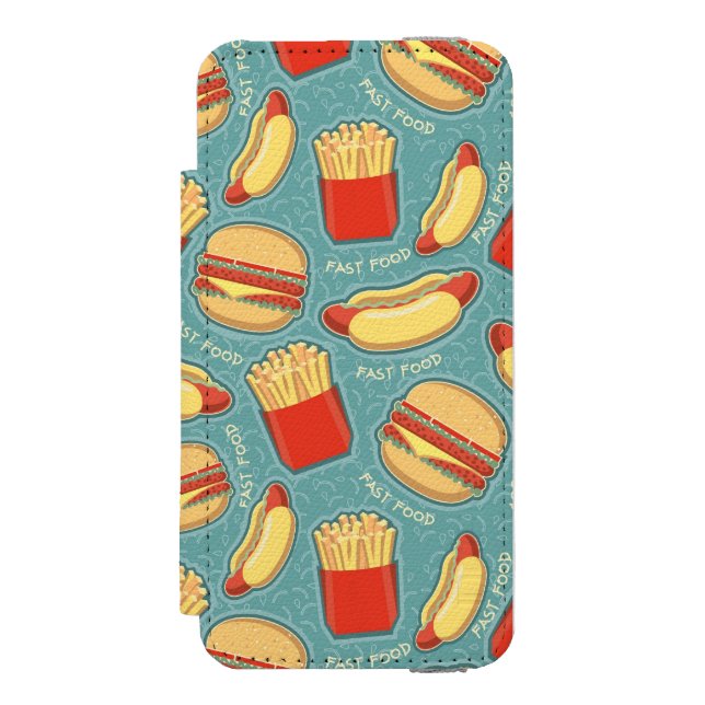 Fast Food Pattern 3 Incipio iPhone Wallet Case (Folio Front)