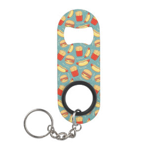 Fast Food Pattern 3 Keychain Bottle Opener