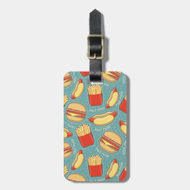 Fast Food Pattern 3 Luggage Tag (Front Vertical)