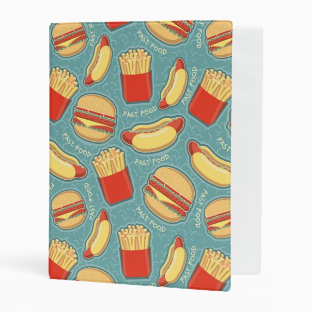 Fast Food Pattern 3 Mini Binder (Front/Inside)