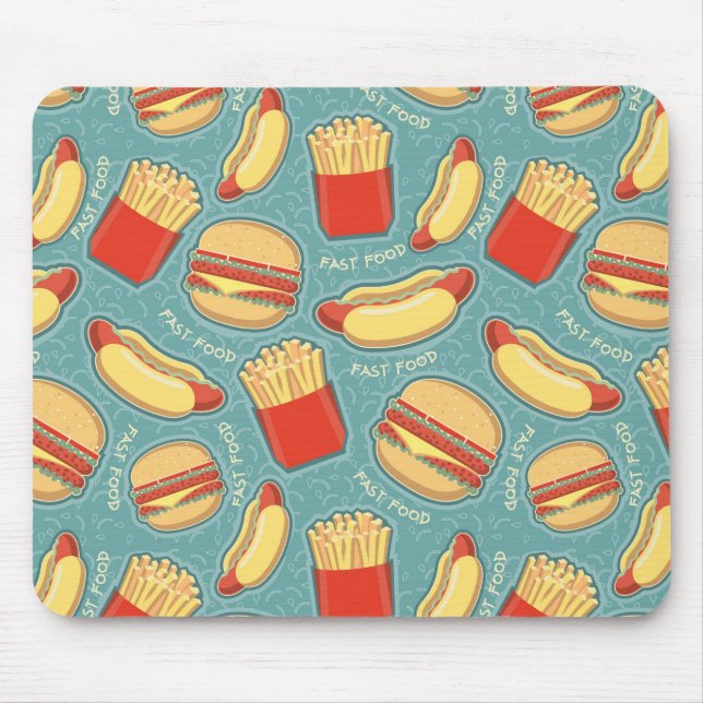 Fast Food Pattern 3 Mouse Pad (Front)