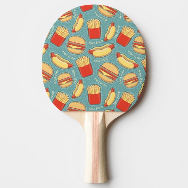 Fast Food Pattern 3 Ping-Pong Paddle (Front)