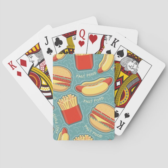 Fast Food Pattern 3 Poker Cards (Back)