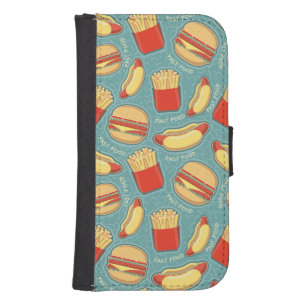 Fast Food Pattern 3 Wallet Phone Case For Samsung Galaxy S4