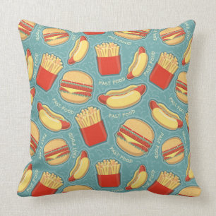 Fast Food Pattern 3 Throw Pillow