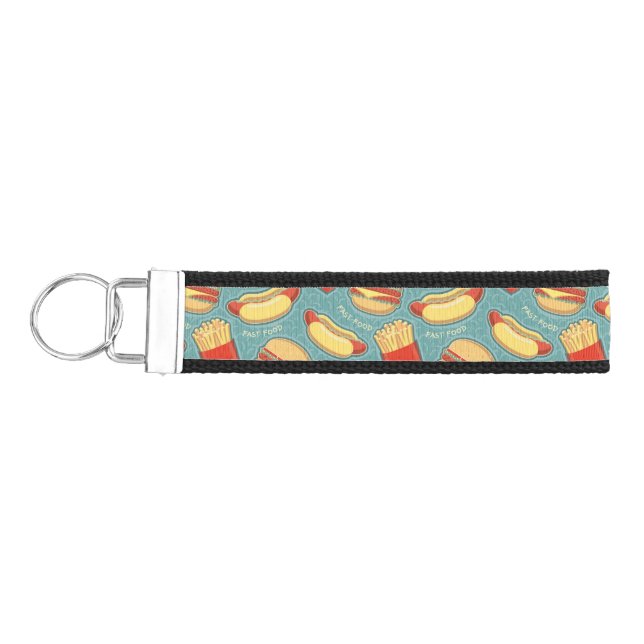 Fast Food Pattern 3 Wrist Keychain (Keys on Left)