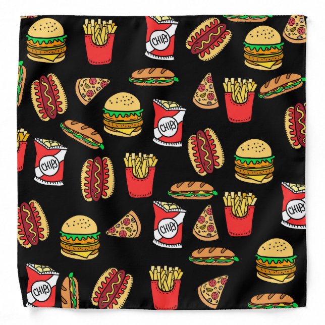 Fast Food Pattern Bandana (Front)