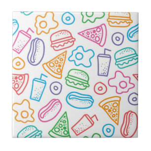 Fast food pattern ceramic tile