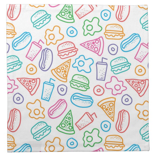 Fast food pattern cloth napkin (Front)