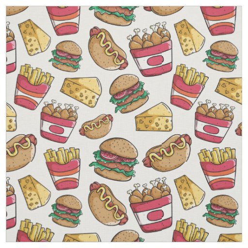 Fast Food Pattern fabric