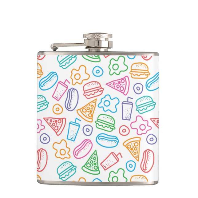 Fast food pattern flask (Front)