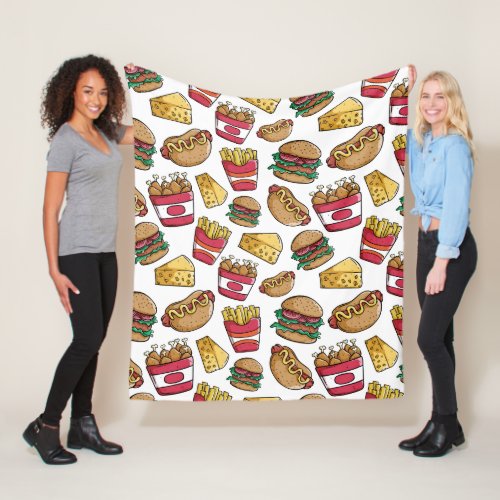 Fast Food Pattern fleece blankets