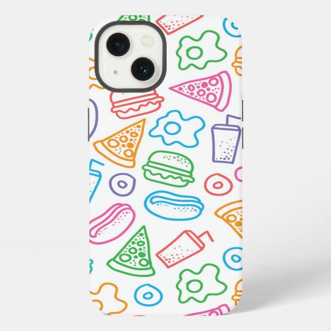 Fast food pattern iphone case (Back)