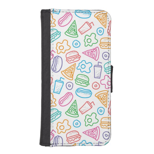 Fast food pattern iPhone wallet case (Front)