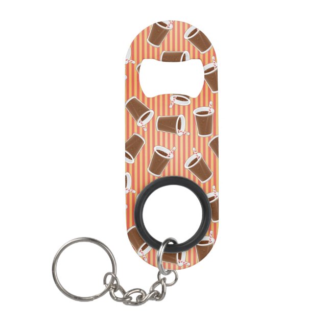 Fast food pattern keychain bottle opener (Front)