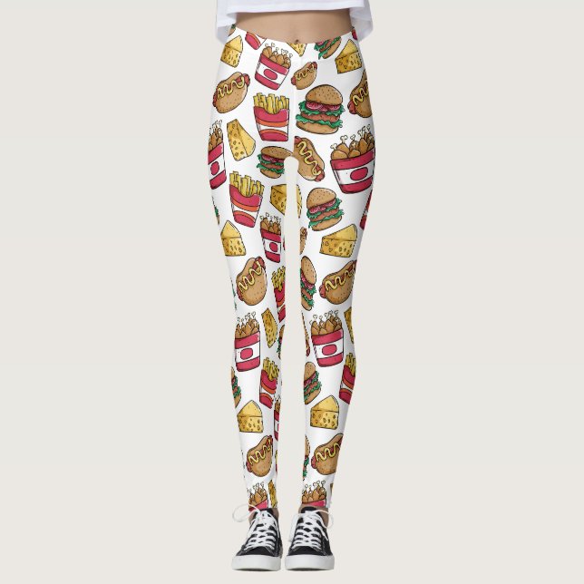 Fast Food Pattern leggings (Front)