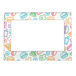 Fast food pattern magnetic photo frame