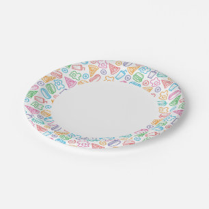 Fast food pattern paper plates