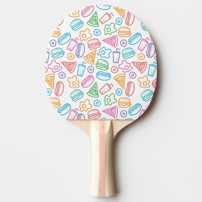 Fast food pattern Ping-Pong paddle (Front)