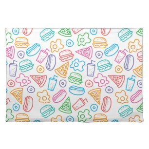 Fast food pattern placemat