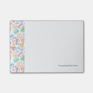 Fast food pattern post-it notes