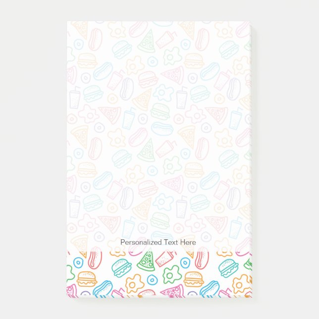Fast food pattern post-it notes (Front)