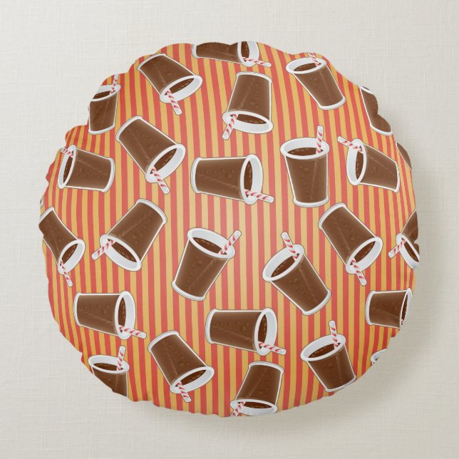 Fast food pattern round pillow (Front)