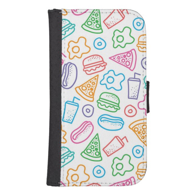 Fast food pattern samsung galaxy wallet case (Front)