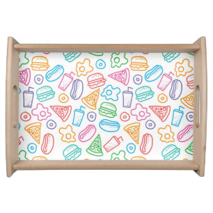 Fast food pattern serving tray