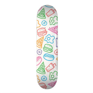 Fast food pattern skateboard deck